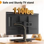 Universal TV Stand - Table Top TV Stand for 27-60 inch LCD LED TVs - 6 Level Height Adjustable TV Base Stand with Tempered Glass Base & Wire Management, VESA 400x400mm - Image 7