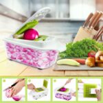 Food Dicer Chopper 5 Blades, Onion Dicer Chopper, Fruit and Veggie and Vegetables Chopper, Food Prep, Light Green - Image 8