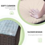 Greesum 3 Pieces Patio Furniture Sets Outdoor PE Rattan Wicker Chairs with Soft Cushion and Glass Coffee Table for Garden Backyard Porch Poolside, Brown and Beige - Image 6