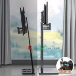 Universal Floor TV Stand with Mount 80 Degree Swivel Height Adjustable and Space Saving Design for Most 27 to 65 inch LCD, LED OLED TVs, Perfect for Corner & Bedroom HT1002B - Image 7