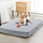 WNPETHOME Orthopedic Waterproof Extra Large Dogs Bed with Removable Washable Cover, Multi-Needle Quilting XL Crate Bed for Large Sized Dog, Light Grey - Image 2
