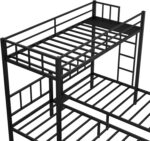 Twin Over Twin Over Twin Triple Bunk Bed for Kids,3 Bed Bunk Beds for 3,Metal Triple Bunk Beds with Built-in Desk,Separates Into 3 Twin Beds,Noise Reduced Structure,Black - Image 8