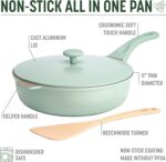 Goodful All-in-One Pan, Multilayer Nonstick, High-Performance Cast Construction, Multipurpose Design Replaces Multiple Pots and Pans, Dishwasher Safe Cookware, 11-Inch, 4.4-Quart Capacity, Sage Green - Image 5