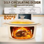 TOPEMAI Dutch Ovens Enameled Cast 5.5 Quart Dutch Oven Pot with Lid for Bread Baking (White) - Image 3