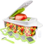 Food Dicer Chopper 5 Blades, Onion Dicer Chopper, Fruit and Veggie and Vegetables Chopper, Food Prep, Light Green - Image 2