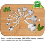 Accmor 11 Piece Stainless Steel Measuring Spoons Cups Set, Premium Stackable Tablespoons Measuring Set for Gift Dry Liquid Ingredients Cooking Baking - Image 4