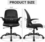 Primy Office Chair Ergonomic Desk Chair with Flip up Armrests Swivel Breathable Desk Mesh Computer Chair with Adjustable Lumbar Support and Height for Conference Room (Black) - Image 4