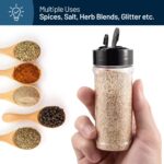 RoyalHouse 6 Pack 5.5 Oz Plastic Spice Jars with Black Cap, Clear and Safe Plastic Bottle Containers with Shaker Lids for Storing Spice, Herbs and Seasoning Powders, BPA Free, Made in USA - Image 5