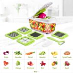Food Dicer Chopper 5 Blades, Onion Dicer Chopper, Fruit and Veggie and Vegetables Chopper, Food Prep, Light Green - Image 3