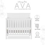 Dream On Me Ava 4-in-1 Mini Baby Crib with Daybed & Twin Bed Conversion in White, GreenGuard Gold & JPMA, Non-Toxic Finish, 3-Position Adjustable Height, Includes 1″ Mattress Pad - Image 6