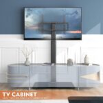 Universal Floor TV Stand with Mount 80 Degree Swivel Height Adjustable and Space Saving Design for Most 27 to 65 inch LCD, LED OLED TVs, Perfect for Corner & Bedroom HT1002B - Image 8