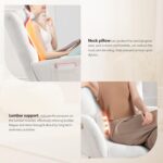 Nursery Rocking Chair,300lb Glider Chair with Wood Legs/Two Side Pockets,Teddy Upholstered Glider Rocker with Padded Seat High Backrest for Living Room/Bedroom/Nursery - Image 4