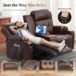 Reclining Loveseat, Massage Loveseat Recliner Sofa Heavy Weight Capacity, RV Love Seat Chair Clearance with Console, USB, Type C Port, Storage, Cup Holders, Wall Hugger Couch for Living Room - Image 4