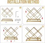 Countertop Wine Rack - 5 Bottle Freestanding Modern Gold Metal Small Wine Rack - Tabletop Wine Holder Stand for Cabinet, Pantry, Wine Bottle Storage… - Image 4