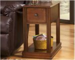 Signature Design by Ashley Breegin Chair Side End Table, 1 Drawer, 1 Fixed Shelf, Veneers, Wood, 13.13" W x 22.13" D x 23" H, Brown - Image 3