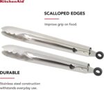 KitchenAid Universal Utility and Serving Stainless Steel Kitchen Tongs, Set of 2 - Image 4