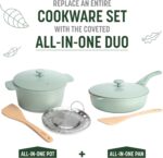 Goodful All-in-One Pan, Multilayer Nonstick, High-Performance Cast Construction, Multipurpose Design Replaces Multiple Pots and Pans, Dishwasher Safe Cookware, 11-Inch, 4.4-Quart Capacity, Sage Green - Image 10
