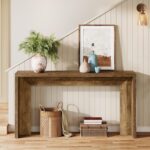 Tribesigns Farmhouse Console Table, 55-Inch Wooden Sofa Table with Storage for Entryway, Foyer, Hallway, Living Room, Easy Assembly (Rustic Brown) - Image 9