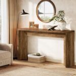 Tribesigns Farmhouse Console Table, 55-Inch Wooden Sofa Table with Storage for Entryway, Foyer, Hallway, Living Room, Easy Assembly (Rustic Brown) - Image 6