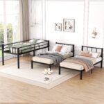 Twin Over Twin Over Twin Triple Bunk Bed for Kids,3 Bed Bunk Beds for 3,Metal Triple Bunk Beds with Built-in Desk,Separates Into 3 Twin Beds,Noise Reduced Structure,Black - Image 5