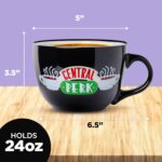Silver Buffalo FRIENDS Central Perk Black Ceramic Mug Oversized for Coffee, Soup, 24 Ounces - Image 3