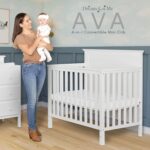 Dream On Me Ava 4-in-1 Mini Baby Crib with Daybed & Twin Bed Conversion in White, GreenGuard Gold & JPMA, Non-Toxic Finish, 3-Position Adjustable Height, Includes 1″ Mattress Pad - Image 3