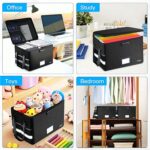 File Box with Lock, Fireproof Document Box File Organizer with Zipper & Adjustable Handle, Collapsible File Storage Box for Home Office, Filing Cabinet for Hanging Letter/Legal Folder - Image 8