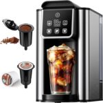 Hot & Iced Coffee Maker with Bold Setting, Single Serve Coffee Maker for K Cup and Grounds, 6-14 Oz Brew Sizes, 50 Oz Removable Water Tank, One Cup Coffee Machine with Reusable Filter, Black - Image 2