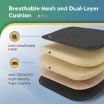 DEVAISE Ergonomic Mesh Desk Chair, Separated-Adjustable Lumbar Support，Large Cushion, Flip-up Armrests, 90-125° Rocking Tilt, for Home Office Computer Gaming, Black - Image 7