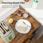 VASAGLE Kitchen Shelf on Wheels, 23.6 Inches Serving Cart with 3 Shelves, Kitchen Cart, Microwave Shelf, for Mini Oven, Toaster, with 6 Hooks, Industrial Style, Rustic Brown and Ink Black UKKS60XV1 - Image 5