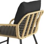 Yaheetech 3 Piece Patio Bistro Set Outdoor Wicker Bistro Furniture Sets, 2 Rattan Chairs and Glass Top Table for Patio, Balcony, Porch, Poolside, Backyard 3 PCS/Tan/Black - Image 10
