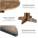 IDEALHOUSE Round Dining Table for 4, 47 Inches Circle Dining Room Table with Wooden Base for Kitchen, Living Room (Table Only), Brown - Image 6