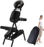 Master Massage Apollo Extra Large Size Portable Massage Chair-Lightweight Aluminum Tattoo Foldable-Sitting Posture Folding Massage Chair-with Larger Cushions and Wheels Bag-in Black - Image 2