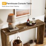 Tribesigns Farmhouse Console Table, 55-Inch Wooden Sofa Table with Storage for Entryway, Foyer, Hallway, Living Room, Easy Assembly (Rustic Brown) - Image 8
