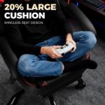 GTPLAYER Big and Tall Gaming Chair for Adults, Ergonomic Office Chair with Footrest, Heavy Duty 350 lbs Capacity, High Back, Premium Leather & Iridescent Trim, ACE-Armor, Black & Red - Image 10