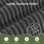 108” Cloud Sectional Couch, Modular Sectional Sofa with Deep Seat, Corduroy Boneless Couches with Chaise for Living Room Bedroom, No Assembly Required (Left-Facing Chaise, Black) - Image 6