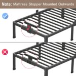 ROIL 14 inch Metal Queen Bed Frame with Rounded Corner and Headboard Hole Mattress Retainers 3500LBS Heavy Duty Steel Slats No Box Spring Needed Platform Noise-Free Easy Assembly - Image 8