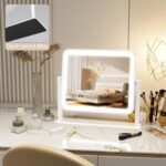 ROLOVE Vanity Mirror with Lights, 14"×12" LED Makeup Mirror, Lighted Makeup Mirror with Lights, Smart Touch Control 3 Colors Dimmable, Lighted Up Mirror for Makeup Desk, Bedroom, Women Gift - Image 9