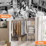 PAKASEPT Armoire Wardrobe Closet with 3 Door, Bedroom Armoires with Mirror and LED Lights, Hanging Rod, Drawers, Large Capacity Storage Wardrobe Armoire for Bedroom - Image 9