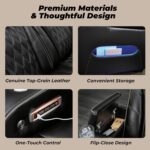 Signature Design by Ashley Boyington Contemporary Leather Match Power Reclining Sofa with Adjustable Headrest, Cup Holder, USB Charging Ports, Air Massage System and LED Lighting, Black - Image 5