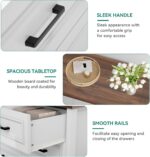 YITAHOME 6-Drawer Dresser with Built-in Power Outlet, Wood TV Stand with 6 Large Drawers & Bar Handles, Dresser Chest of Drawers for Entryway Living Room Hallway, White & Walnut - Image 8