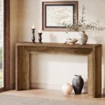 Tribesigns Farmhouse Console Table, 55-Inch Wooden Sofa Table with Storage for Entryway, Foyer, Hallway, Living Room, Easy Assembly (Rustic Brown) - Image 2