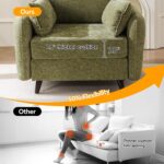 Oversized Accent Chair with All Seats Storage,Comfy Living Room Chairs with 2 Throw Pillow,Upholstered Mid-Century Armchair,24.5'' Deep Seat,Reading Chair for Bedroom,Office,Chenille,Green - Image 6