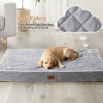 WNPETHOME Orthopedic Waterproof Extra Large Dogs Bed with Removable Washable Cover, Multi-Needle Quilting XL Crate Bed for Large Sized Dog, Light Grey - Image 3