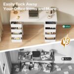 Huuger 47 Inch Vanity Desk with 8 Fabric Drawers, White Desk, Computer Desk with Large Storage, Drawers, for Home Office, Bedroom - Image 4