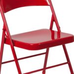 Flash Furniture 4 Pack HERCULES Series Double Braced Red Metal Folding Chair - Image 10