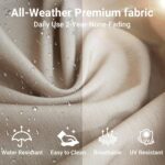 Jing's Villa 5-Piece Patio Furniture Set, All-Weather Outdoor Wicker Sectional Sofa with Cushions, Tempered Glass Table & Ottoman, Rattan Conversation Seating for Porch, Garden, Backyard,Beige - Image 6