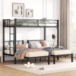 Twin Over Twin Over Twin Triple Bunk Bed for Kids,3 Bed Bunk Beds for 3,Metal Triple Bunk Beds with Built-in Desk,Separates Into 3 Twin Beds,Noise Reduced Structure,Black - Image 6