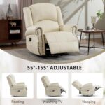 Leather Recliner Chair, 360° Swivel Recliner with Heat and Massage,Classic and Traditional Manual Recliner Chair with Comfortable Arms for Living Room - Image 7