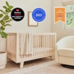 Babyletto Hudson 3-in-1 Convertible Baby Crib - GREENGUARD Gold Certified - Convertible Crib to Toddler Bed and Daybed - Baby Bed with 4 Adjustable Heights - Wooden Crib - Washed Natural - Image 7